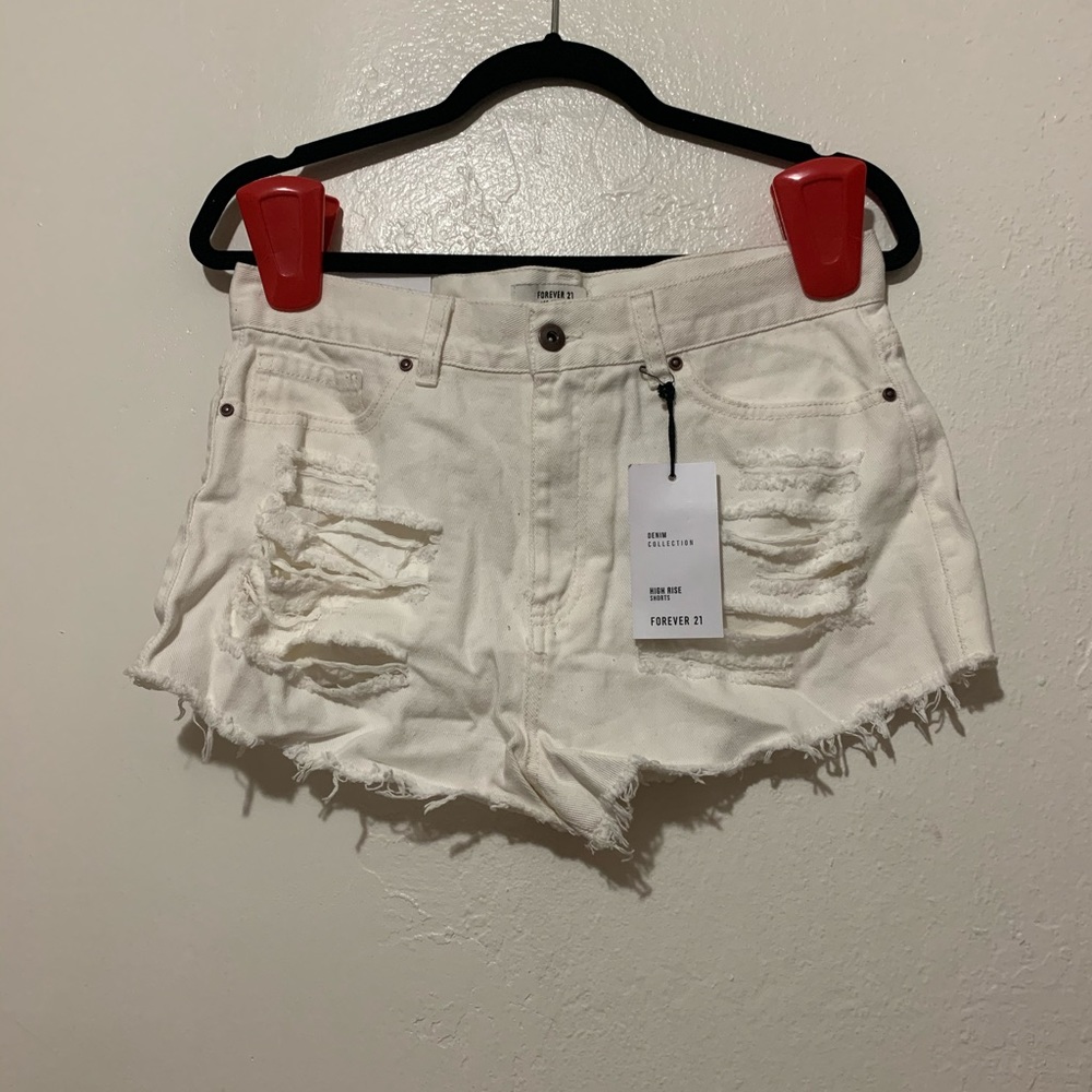 Forever 21 high rise distressed jean shorts